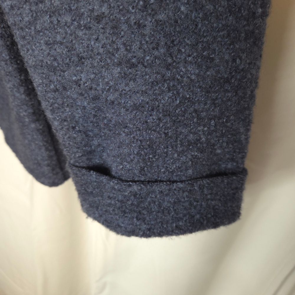 Eileen Fisher 100% Wool Zip Jacket Blue Boiled Wool Minimalist Lagenlook Casual - Picture 3 of 9